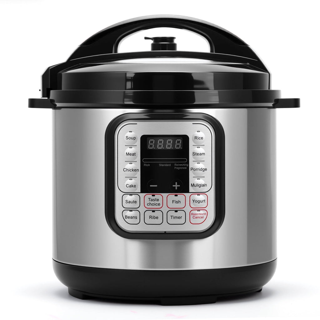 8.5 Quart Electric Pressure Cooker, 16-in-1 Multi-Functional Slow Cooker, Rice Cooker, Saute Pan, Soup Pot, Egg Cooker, Warmer, Preset Cooking, Stainless Steel