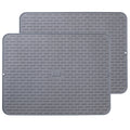 To encounter Silicone Dish Drying Mat, Extra Large 24'' x 18'' , Set of 2 Rubber Dish Draining Sink Mat, Heat Resistant Counter Top Mat, Light Grey