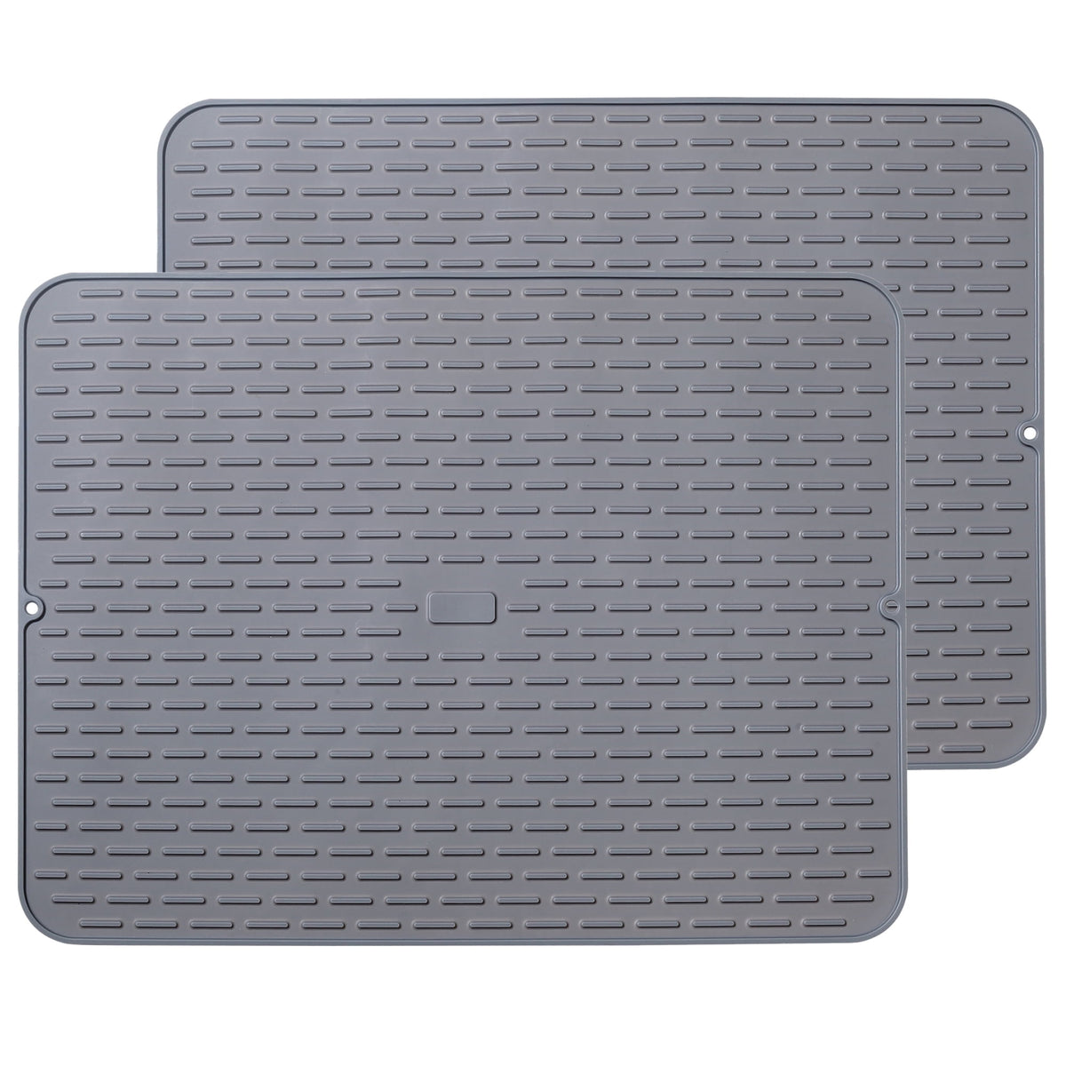 To encounter Silicone Dish Drying Mat, Extra Large 24'' x 18'' , Set of 2 Rubber Dish Draining Sink Mat, Heat Resistant Counter Top Mat, Light Grey