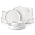 Vancasso 16 Pcs Dinnerware Sets, Plates and Bowls Set for 4, Ceramic Dinner Set, Scratch Resistant, White