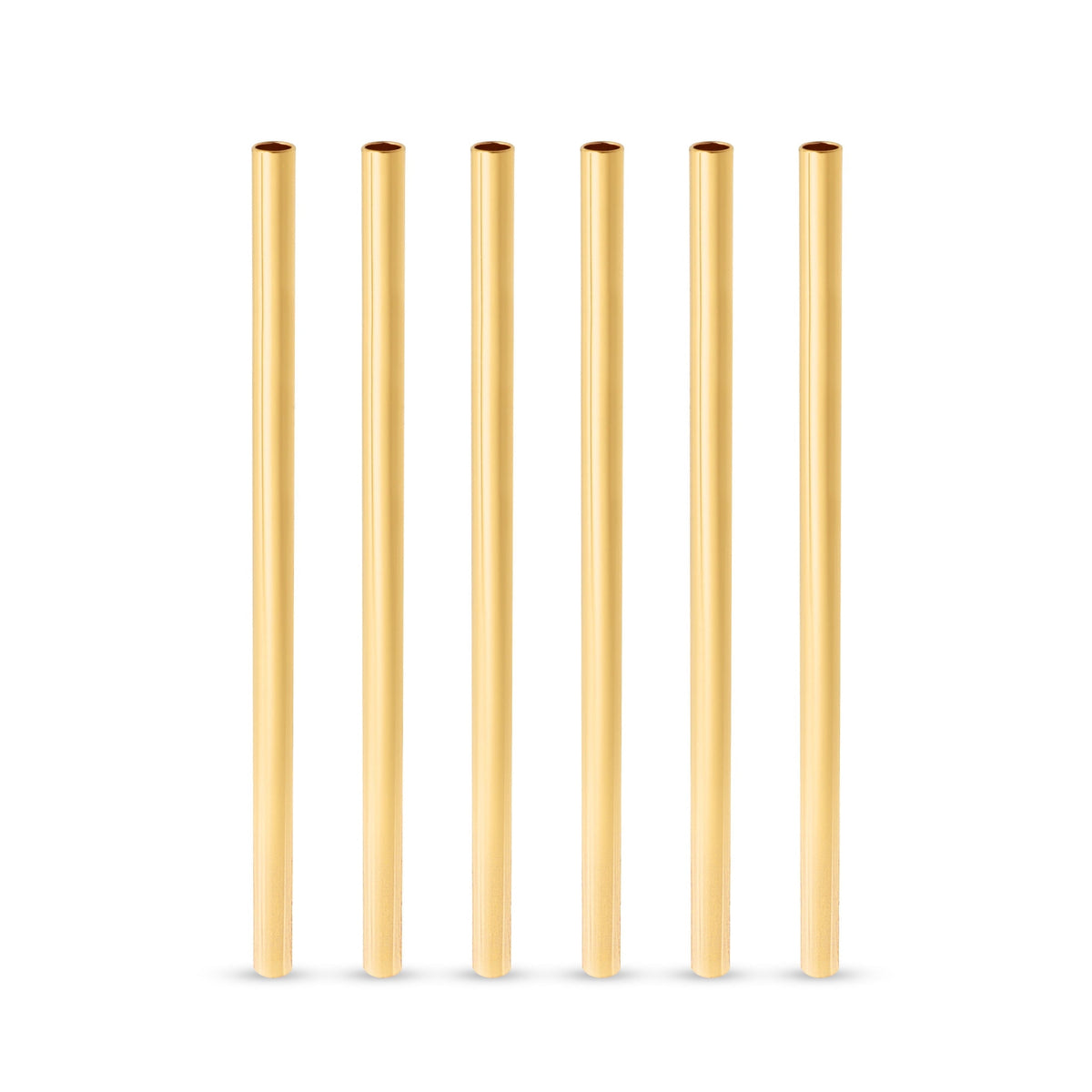 Viski Belmont Stainless Steel Cocktail Straws, Reusable Straws 5" Set of 6