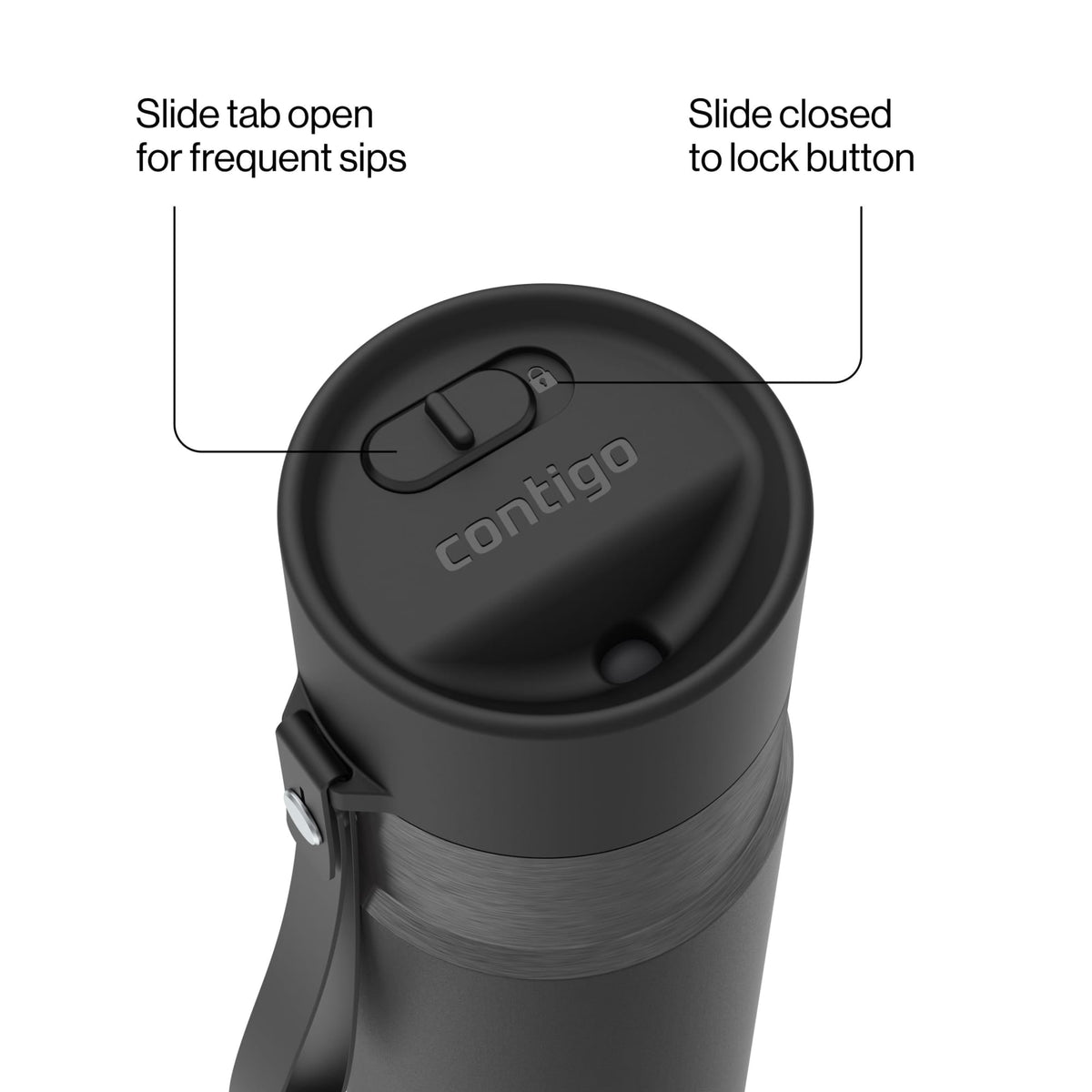 Contigo 16oz AutoSeal Insulated Stainless Steel Water Bottle, Licorice Black/Bronze
