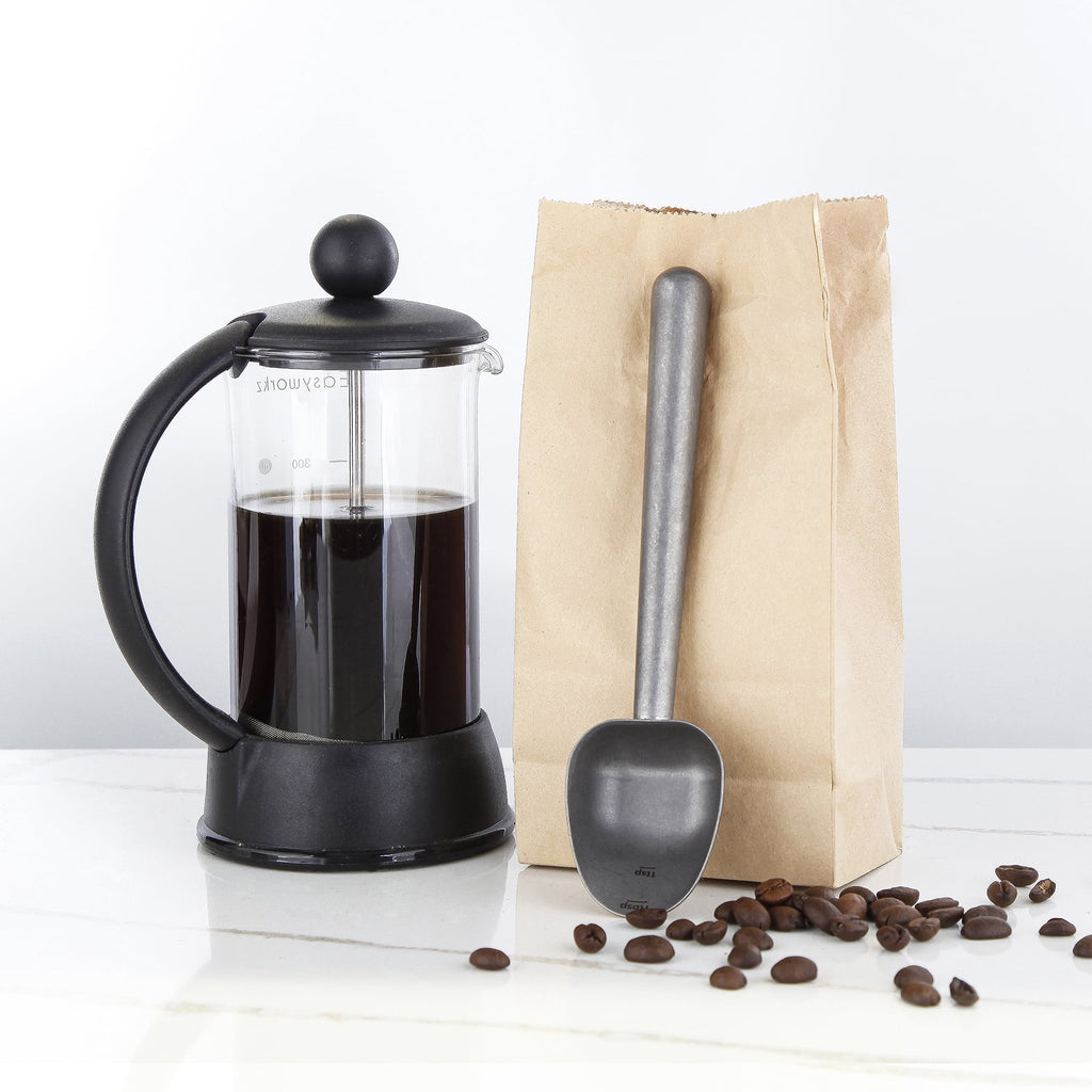 Easyworkz Stainless Steel Long Hollow Handle Coffee Scoop,7g Measuring Spoon for Ground Coffee and Loose Leaf Tea, Brass Gold