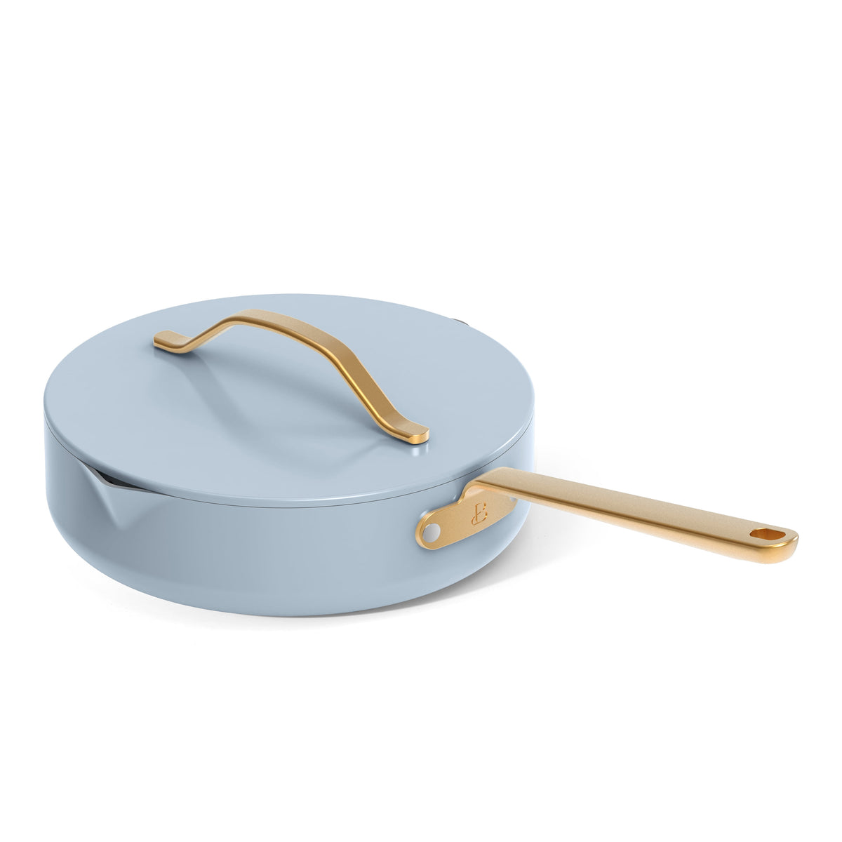 Beautiful 12-Piece Cookware Set, Pots and Pans with Strainer Lids and EverGood Ceramic Nonstick Coating, White Icing by Drew Barrymore