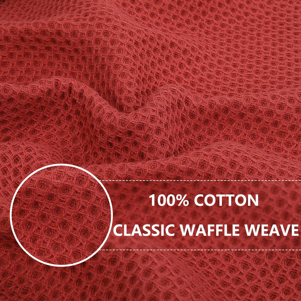 Smiry 100% Cotton Waffle Weave Kitchen Dish Towels, Ultra Soft Absorbent Quick Drying Cleaning Towel, 13x28 Inches, 4-Pack, Dark Grey