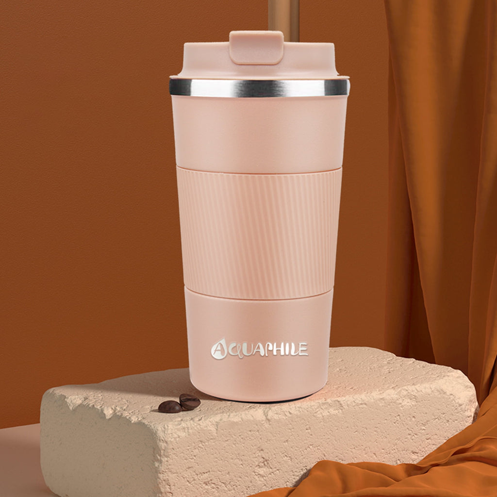 Aquaphile Vacuum Insulated Coffee Travel Mug - Double Walled Reusable Tumbler Cups Light Blue 17 Fluid Ounces