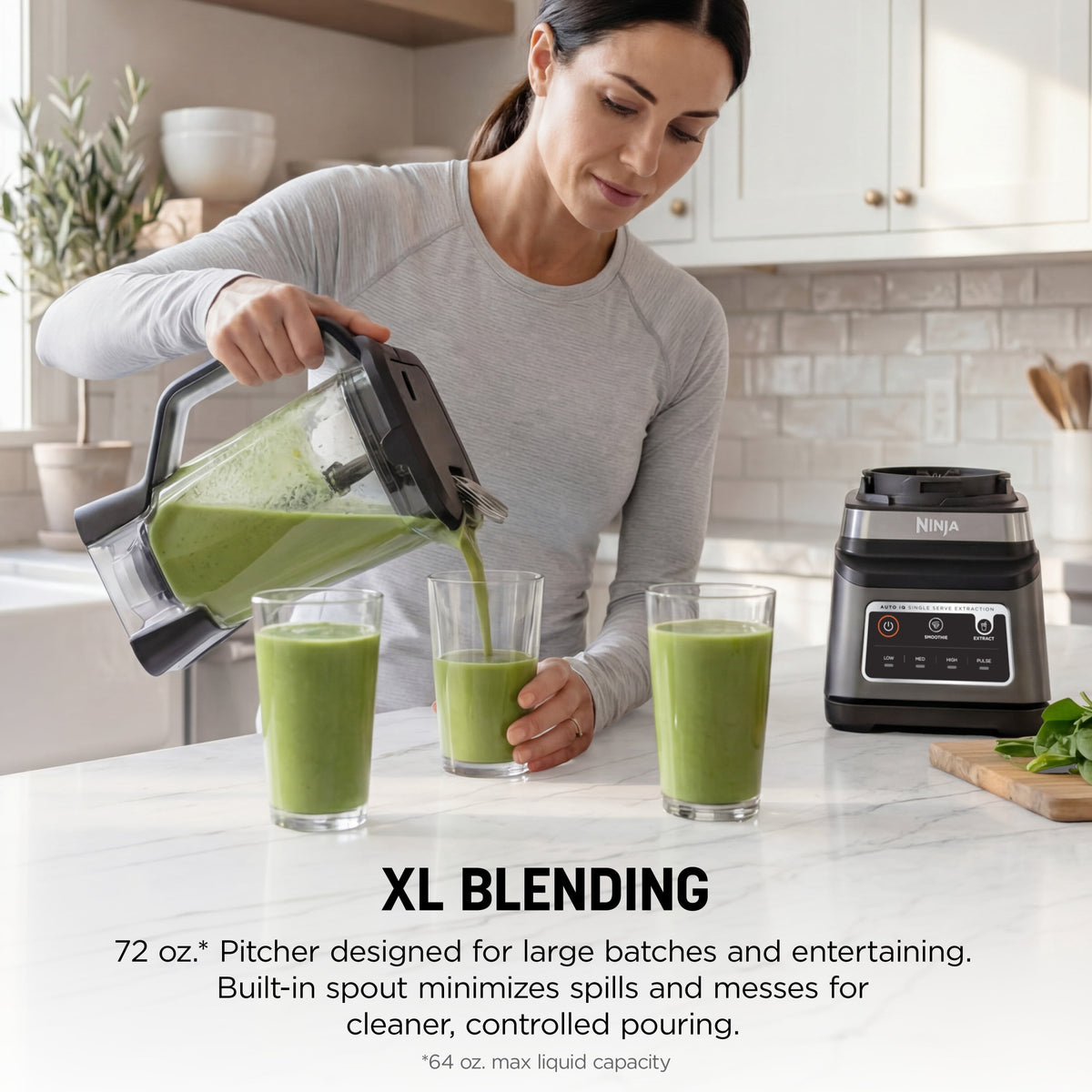 Ninja Professional Plus DUO 72-Oz Blender, Smoothies, Ice Crush, 2 Auto-iQ Preset Programs, 4 Speeds, 1400PW, BN750NV Navy