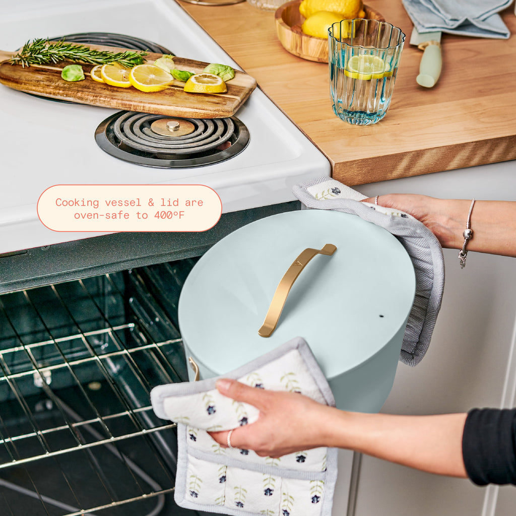 Beautiful 10 in 1, 6 Qt Electric Multi-Cooker, Thyme Green by Drew Barrymore