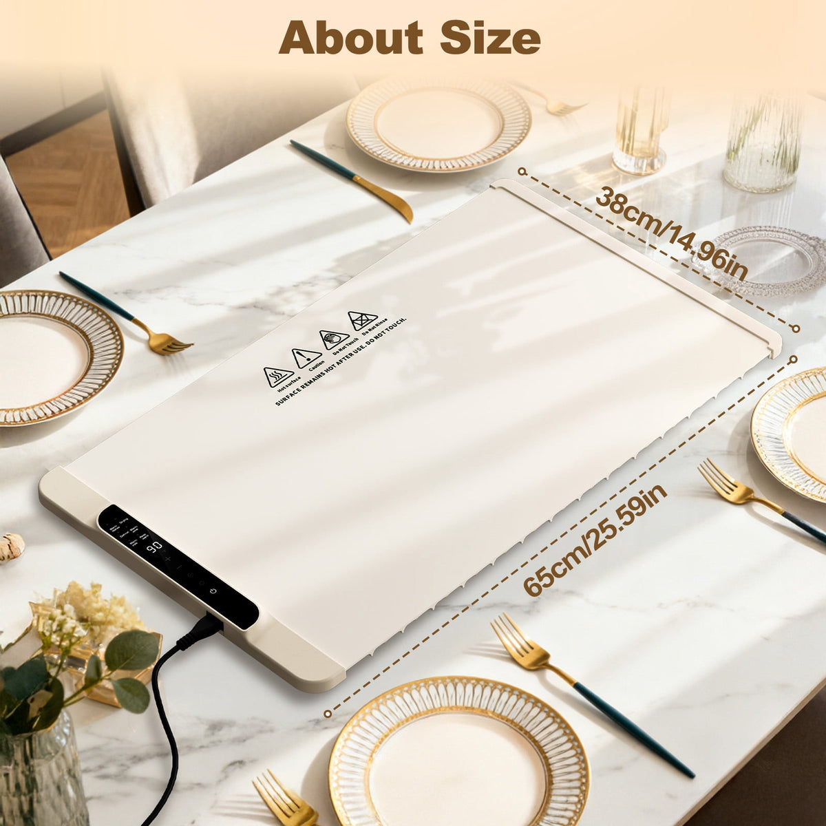 Electric Warming Tray, Warming Mat for Food , Portable Large Food Warmers Mat for Buffets Parties,Full Surface Fast Heating,6 Temperature Setting,Auto Shut-Off