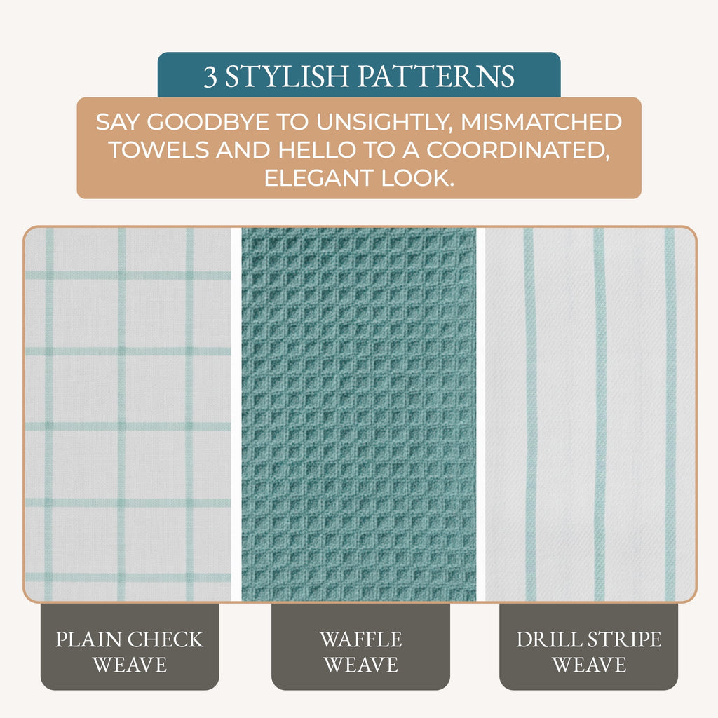 Kitchen Towels Set - Pack of 6 Cotton Dish Towels for Drying Dishes, 18”x 28”, Kitchen Hand Towels, Quick Drying Kitchen Towel Set - Beige