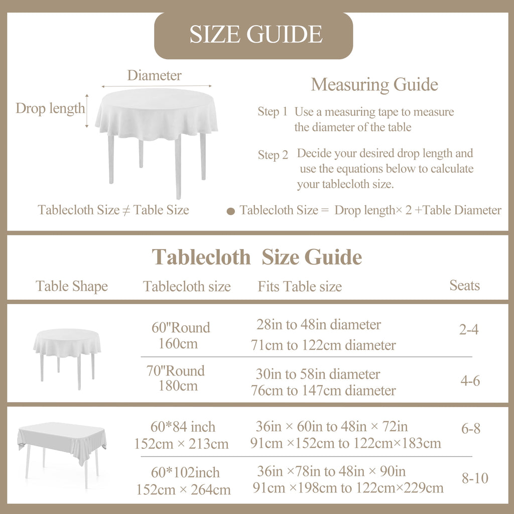Inosoo Faux Linen Textured Rectangle Tablecloth - 60 x 84 inch Waterproof & Machine Washable Linen-Look Cloth Table Cover, White