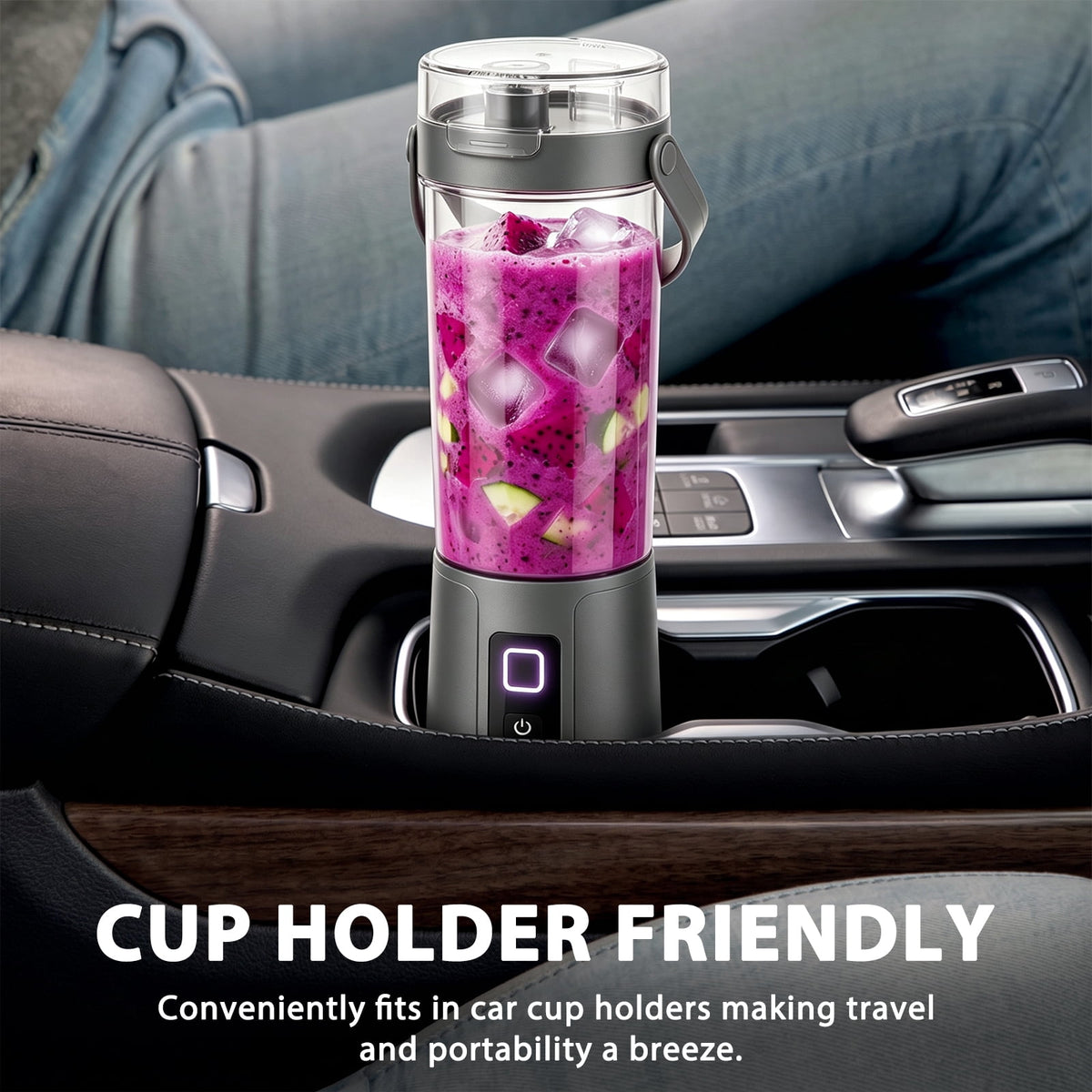NUBILY Blast Portable Blender, Cordless, 20oz. Vessel, Personal Blender-for Shakes & Smoothies, BPA Free, Leakproof-Lid & Sip Spout, USB-C Rechargeable, Dishwasher Safe Parts, Grey