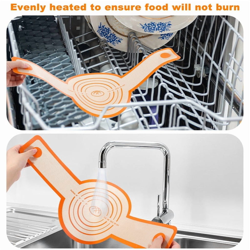 Luiisis 2 Pack Sourdough Bread Sling Set - Oval & Round Non-Stick Silicone Mat for Dutch Oven, Reusable with Long Handle for Easy Transfer