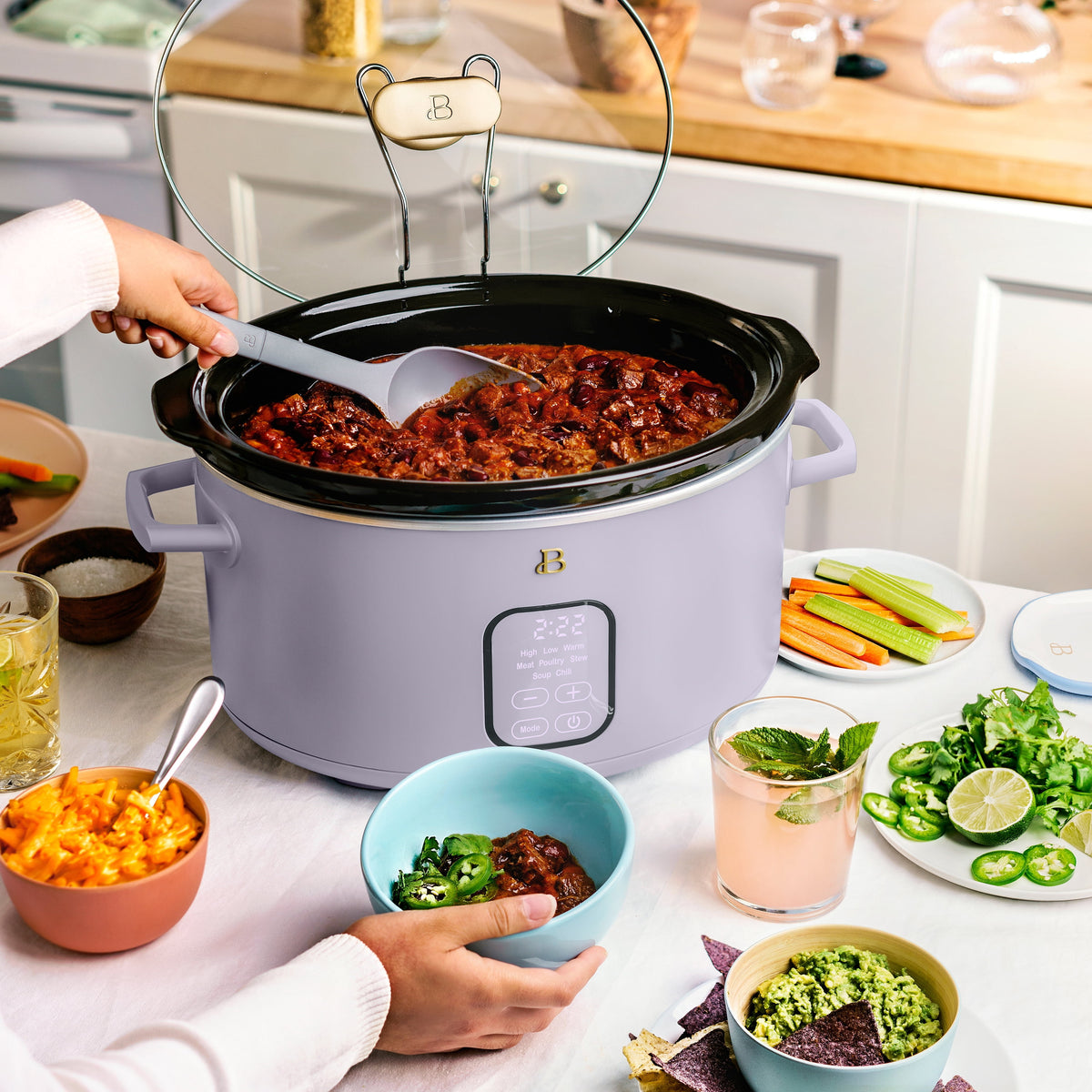 Beautiful 6 Qt Programmable Slow Cooker, Thyme Green by Drew Barrymore