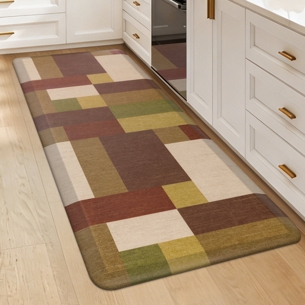 MeyJey 4/5 Inch Thick Anti Fatigue Kitchen Rug 20”x39”, Non Slip Waterproof Floor Mats for Kitchen Sink Laundry Office, Black/Gray