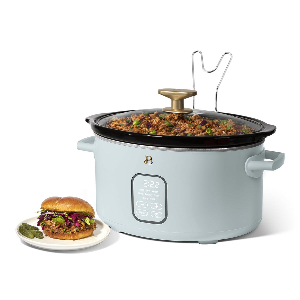 Beautiful 6 Qt Programmable Slow Cooker, Thyme Green by Drew Barrymore