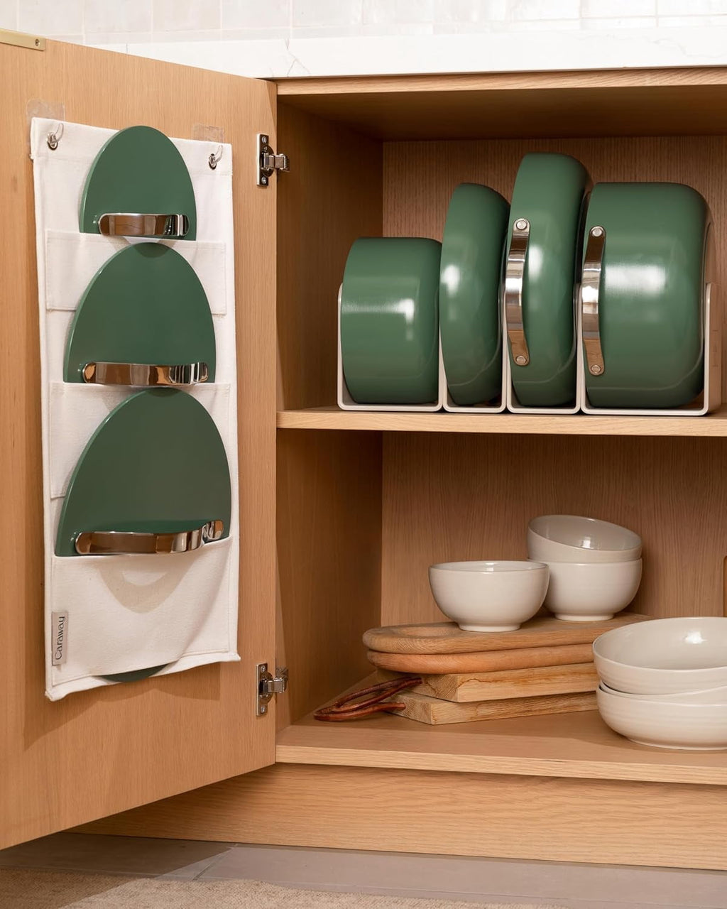 Caraway Ceramic Non-Stick Pots & Pans Cookware Set, 12- Piece, Cream