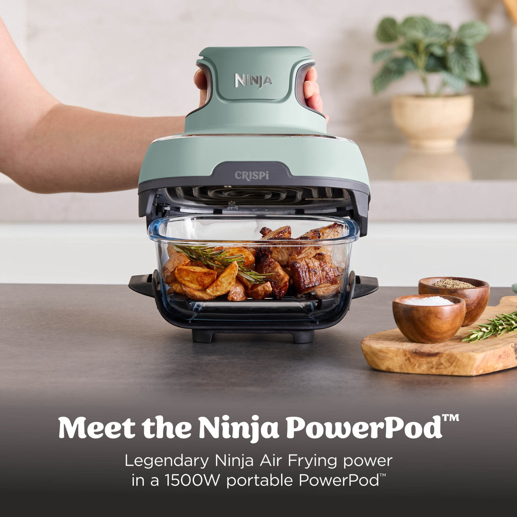 Ninja Crispi Glass Air Fryer 4-Qt, 4-in-1, Air Fry Bake Recrisp, Portable, Dishwasher Safe, FN101GY Cyberspace