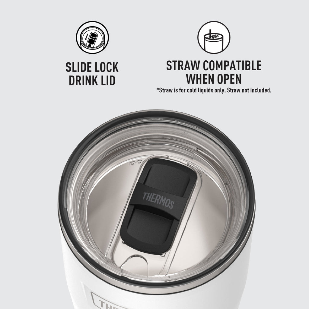 Thermos Stainless Steel Tumbler, w/ Slide Lock Lid, Graphite, 24 oz