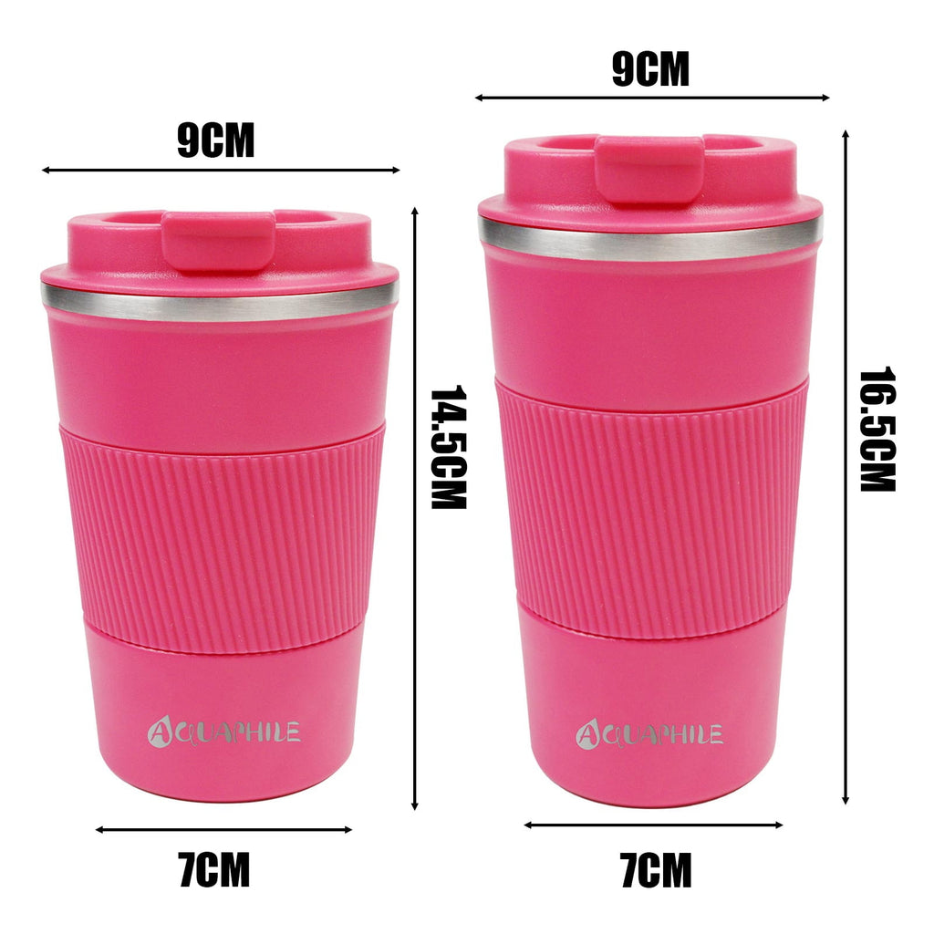 Aquaphile Vacuum Insulated Coffee Travel Mug - Double Walled Reusable Tumbler Cups Light Blue 17 Fluid Ounces