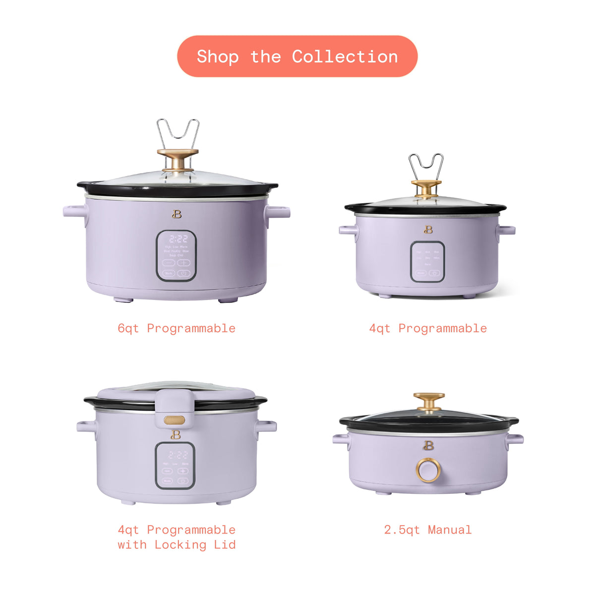 Beautiful 4 Qt Digital Slow Cooker with Hinged Locking Lid, Thyme Green by Drew Barrymore