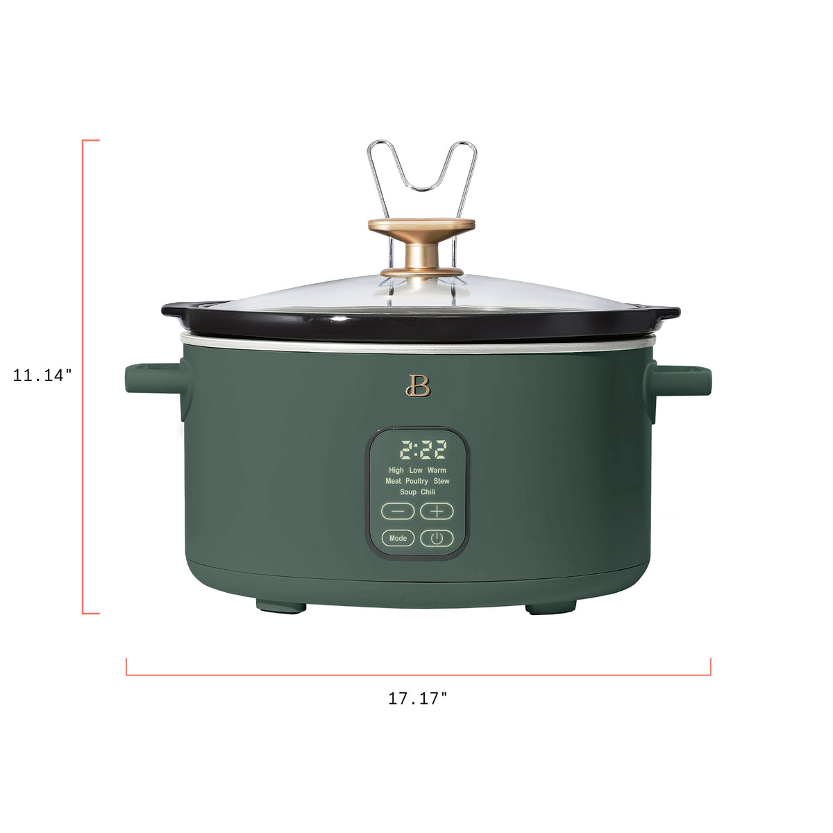 Beautiful 6 Qt Programmable Slow Cooker, Thyme Green by Drew Barrymore