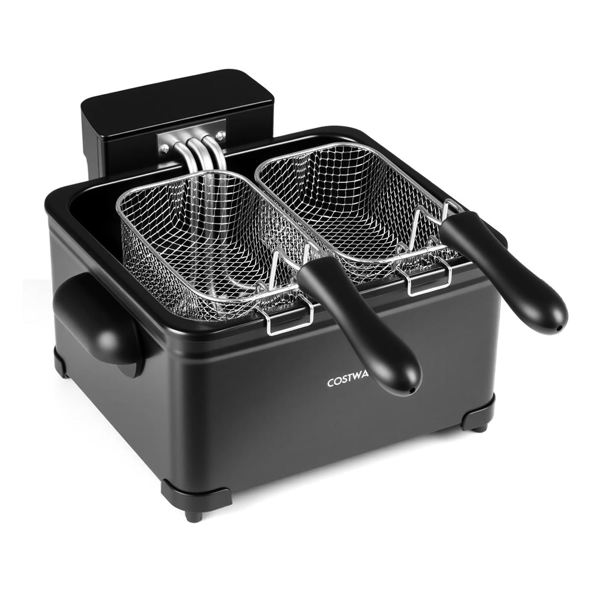Costway Electric Deep Fryer 5.3 QT/21-Cup Stainless Steel 1700W with Triple Basket Silver