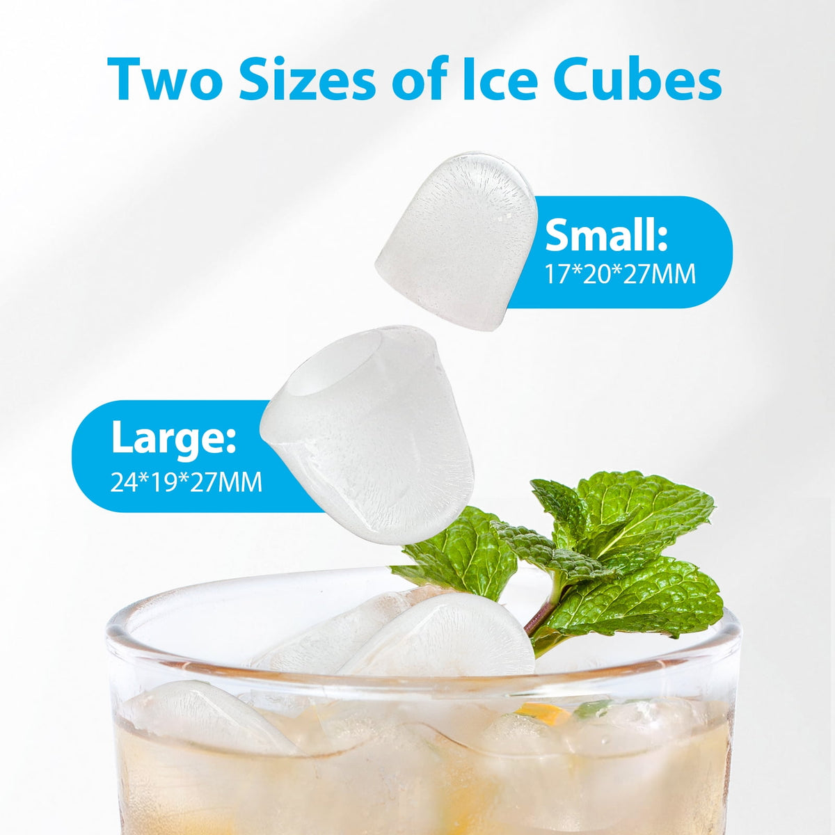 Aeitto Bullet Ice Maker Countertop, 26lbs in 24Hrs, Portable Ice Maker Machine with Self-Cleaning Function,Selectable Ice Size,Ice Machine for Home/Kitchen/Bar