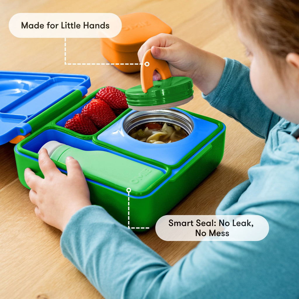 OmieBox Bento Box for Kids - Insulated Bento Lunch Box with Leak Proof Thermos Food Jar - Blue Sky by OmieLife