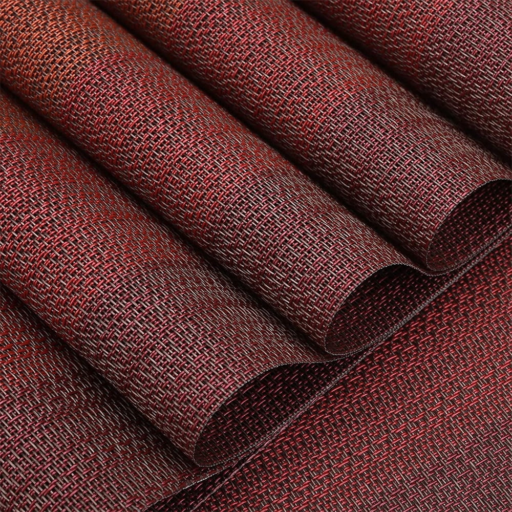 6pcs Placemats PVC Place Mats and Coasters Washable Non-Slip Heat Resistant Table Mats for Kitchen Dining Table Home Restaurant 12"×18", Sliver