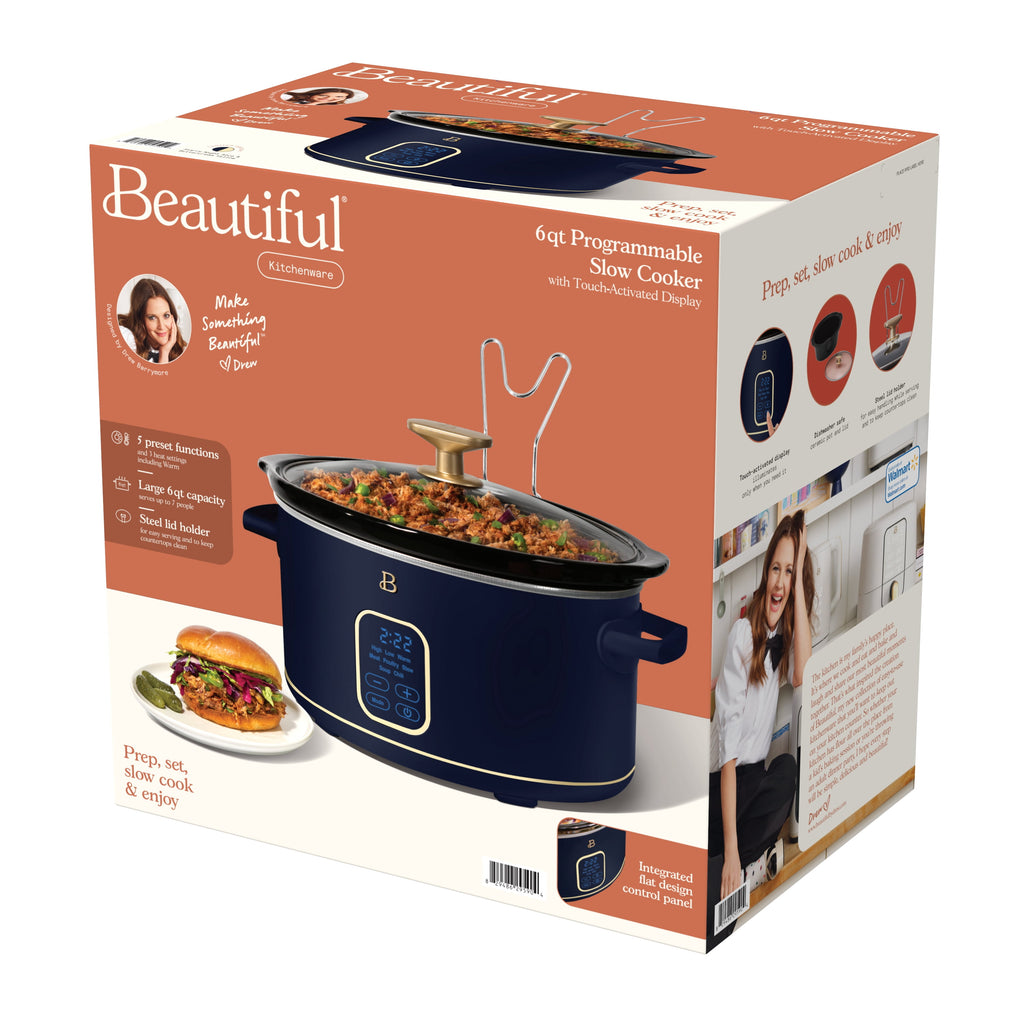 Beautiful 6 Qt Programmable Slow Cooker, Thyme Green by Drew Barrymore