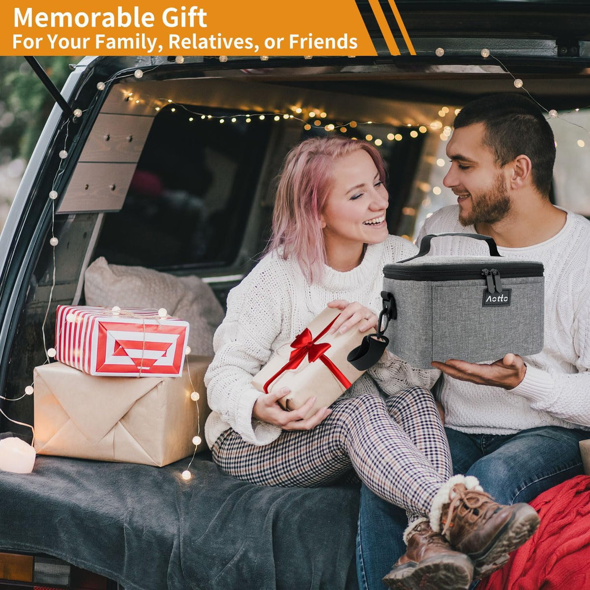 Aotto Portable Oven, 12V, 24V, 110V Portable Food Warmer, Mini Personal Microwave Heated Lunch Box for Work Reheating and Cooking Meals in Truck, Vehicle, Travel, Camping, Picnic, Black