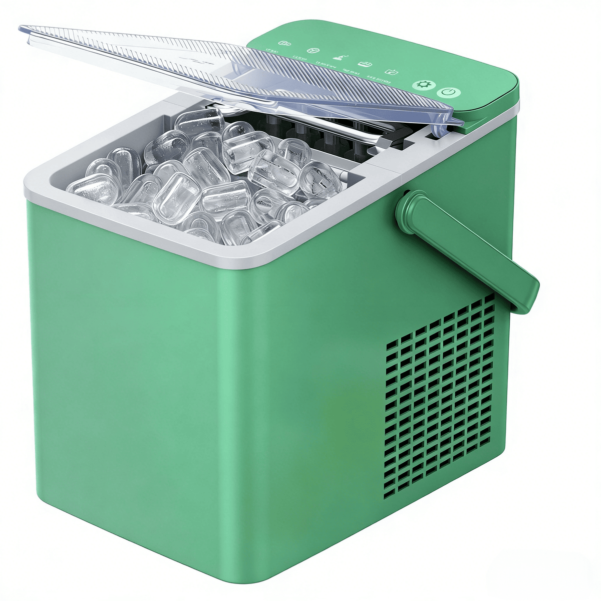 SIMZLIFE Portable Countertop Ice Maker, 26 Lbs/Day, 9 Bullet Ice Cubes in 6 Minutes, 2 Ice Sizes, Self-Cleaning Ice Machine, Black