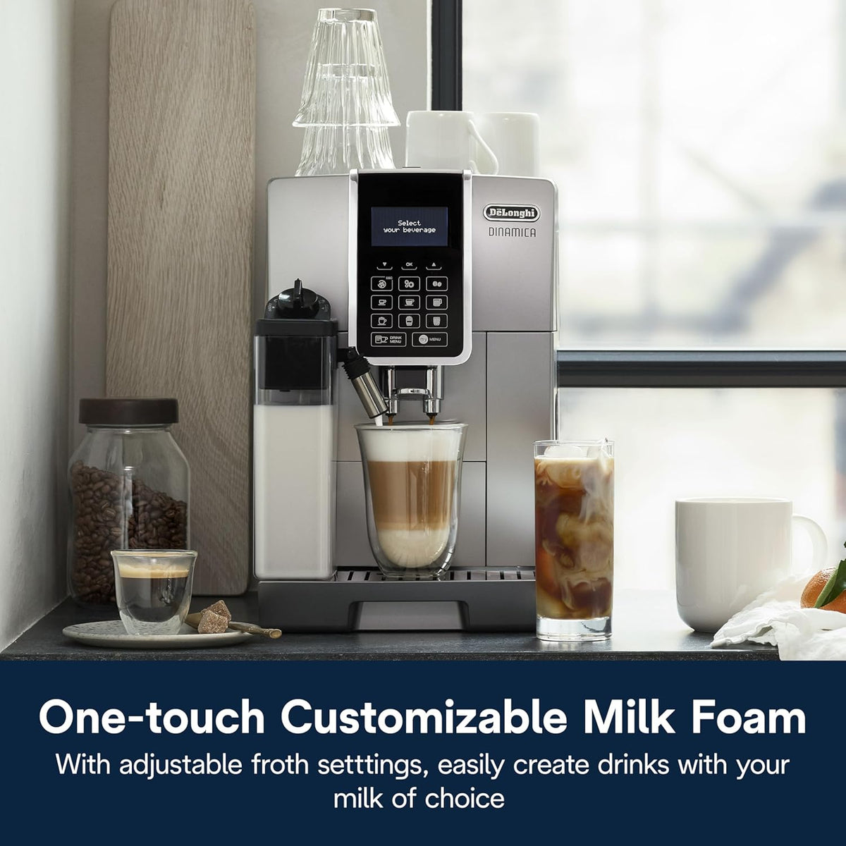De'Longhi ECAM35075SI Dinamica Espresso Machine, Silver