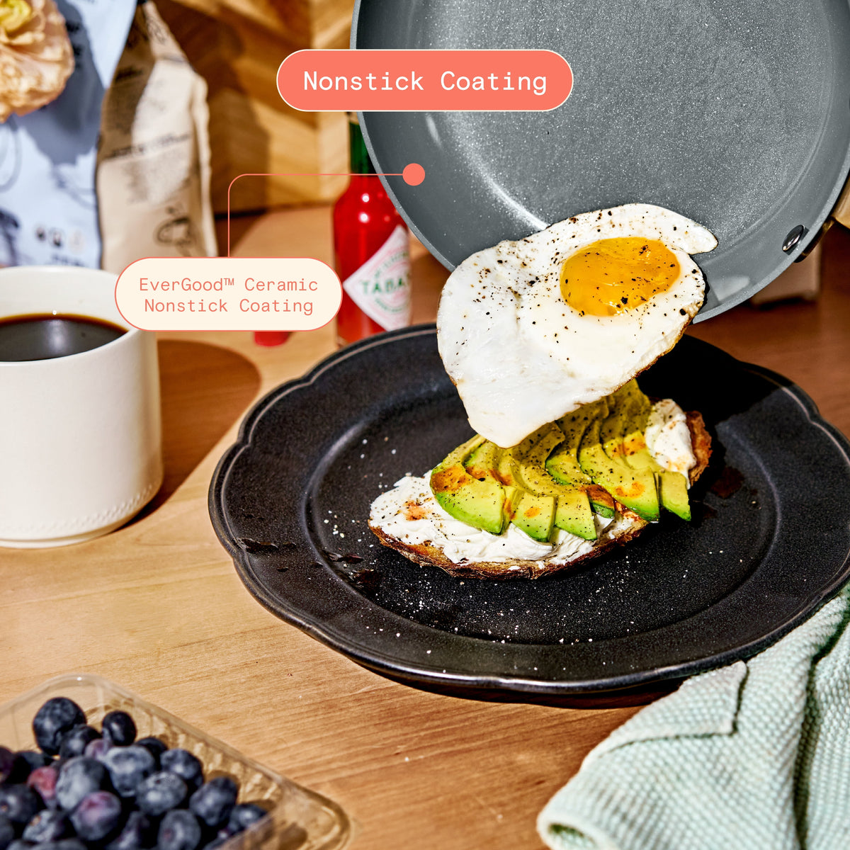 Beautiful 12-Piece Cookware Set, Pots and Pans with Strainer Lids and EverGood Ceramic Nonstick Coating, White Icing by Drew Barrymore