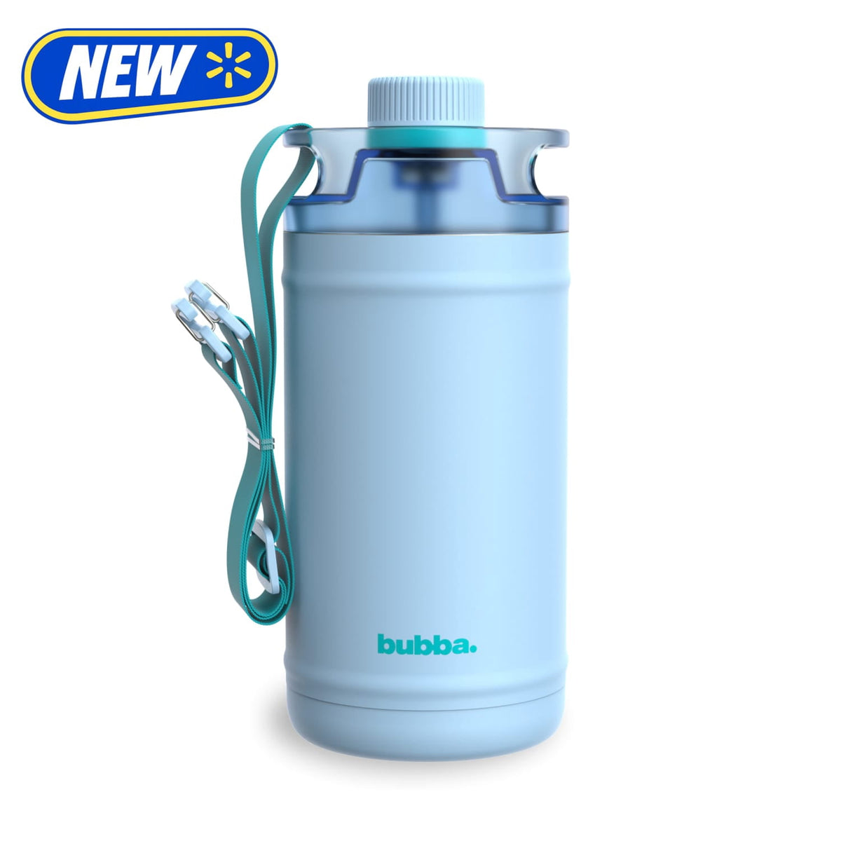 Bubba 64oz DualSip Insulated Stainless Steel Water Jug with Built-In Straw and Drink Opening and Carrying Strap, Daydreamin' Light Blue/Teal