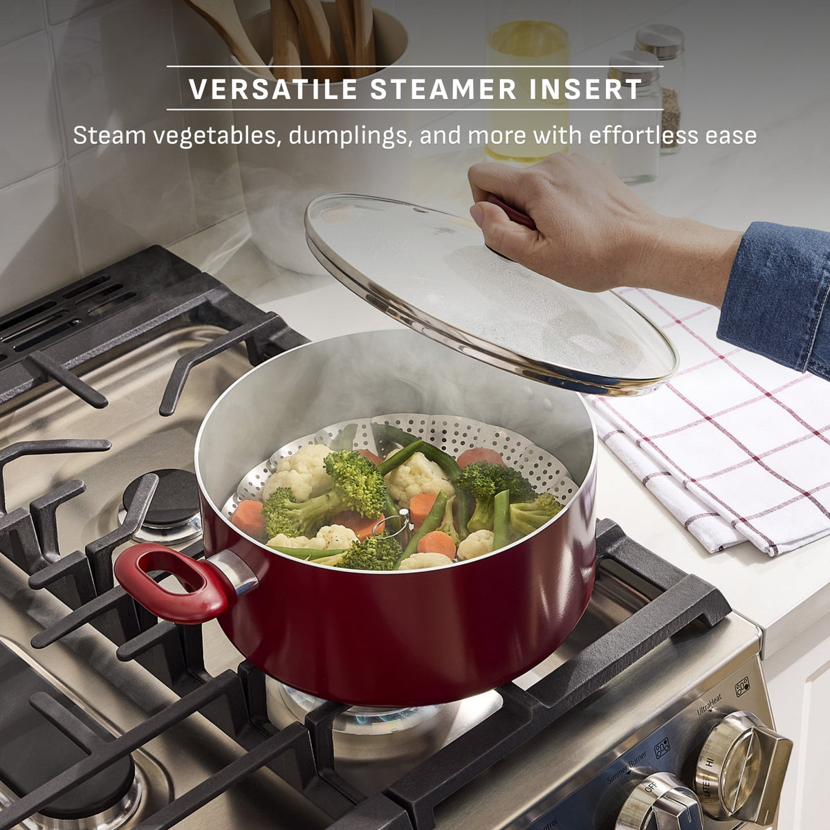 T-fal Easy Care 18 Piece Ceramic Nonstick Cookware Set, Pots and Pans, Mint Green