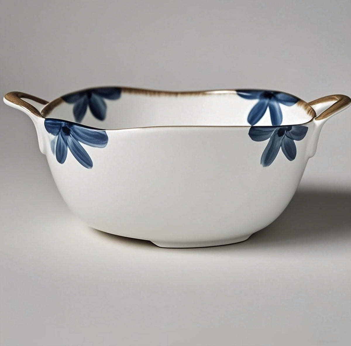 MYVIT Decorative Serving Bowl - 24oz Ceramic Soup Bowl with Handle Ramen Bowl for Salad,Pasta,Cereal,700ML Porcelain Stoneware Kitchen Dish