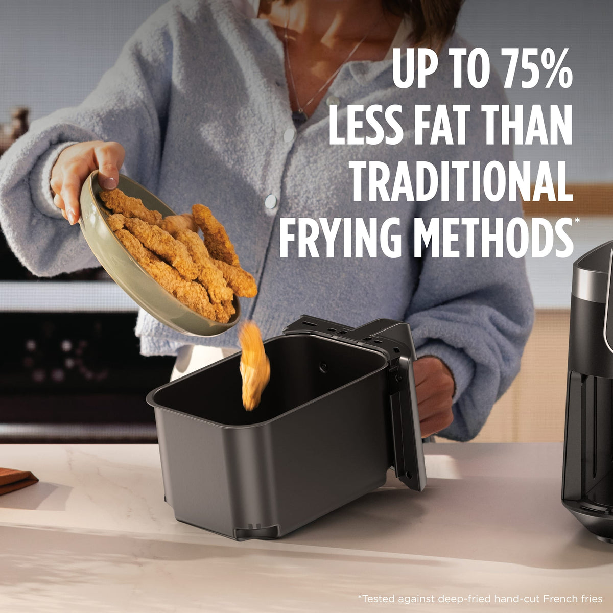 Ninja DualZone Air Fryer 8-Qt, 6-in-1, 2 Baskets, Smart Finish & Match Cook, Air Fry Roast Bake, DZ801 Gray