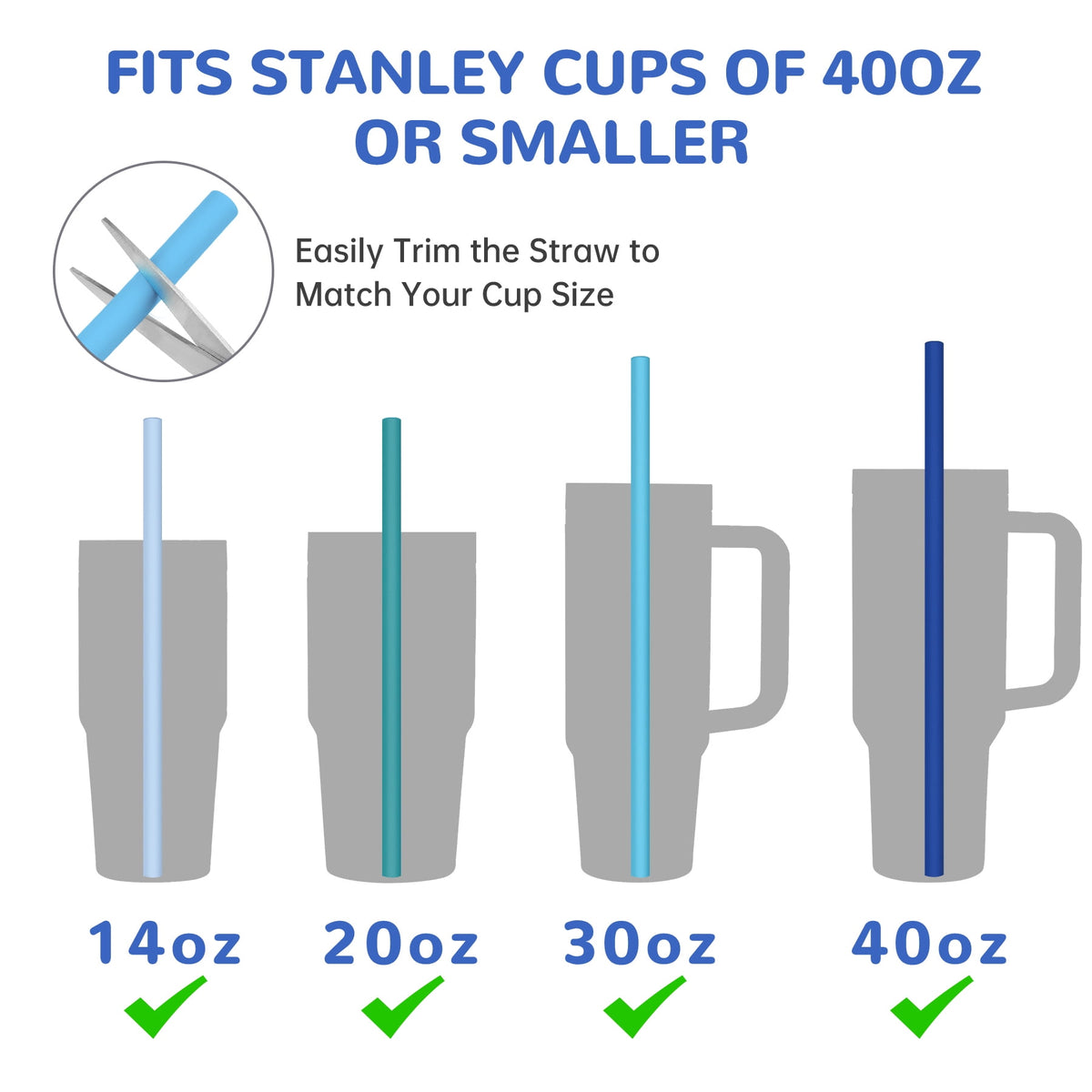 Tomorotec 12" Reusable Silicone Drinking Straws 15PCS with 2 Brushes, Compatible with Stanley Tumblers 40oz 30oz 20oz, Customizable for Various Drinkware, BPA-Free & Safe for Teeth (Morandi Colors)