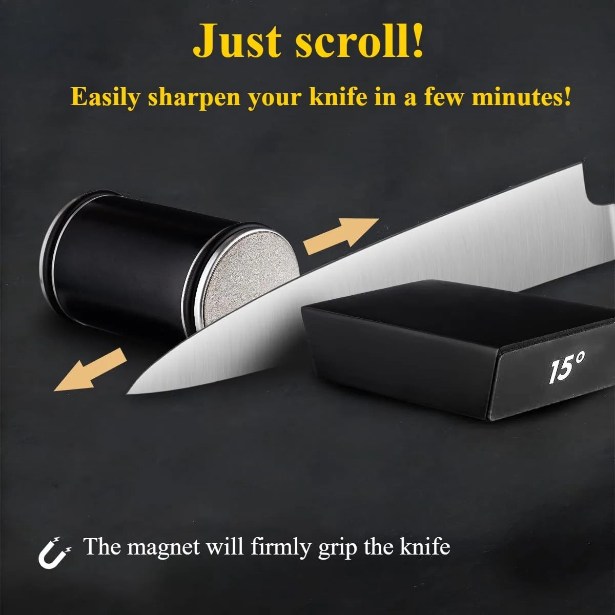 MYVIT Rolling Knife Sharpener System Kit,4-Angle Tumbler Double Diamond 400 1000 Discs Sharpening Stone for Kitchen Knives