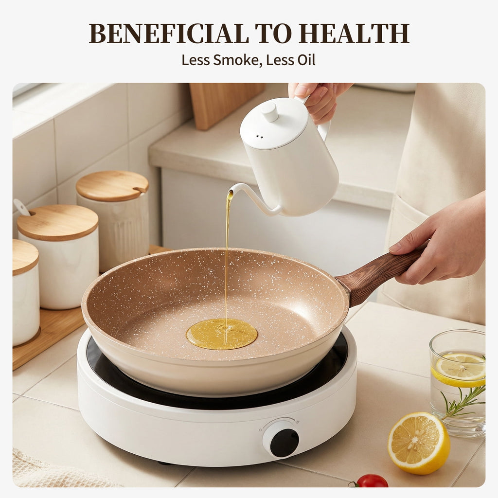 Innerwell 8-Inch Nonstick Granitic Frying Pan with Ergonomic Bakelite Handle