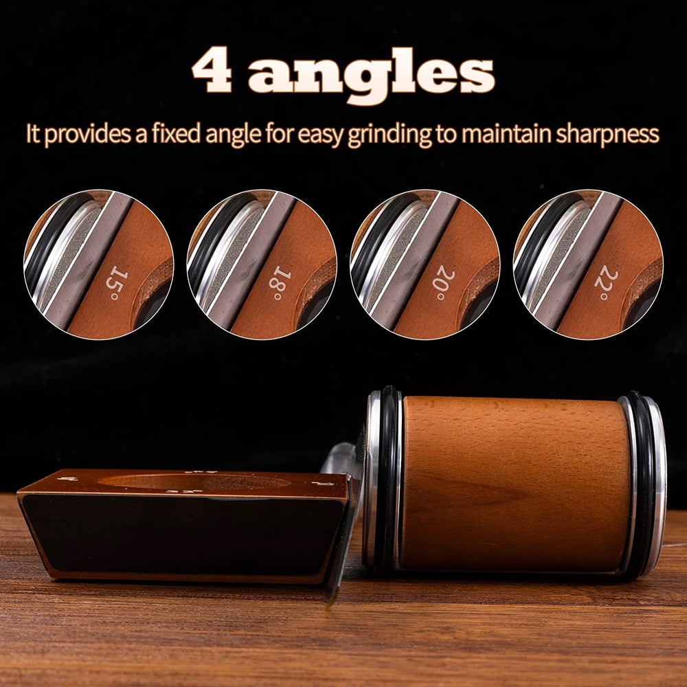 MYVIT Rolling Knife Sharpener System Kit,4-Angle Tumbler Double Diamond 400 1000 Discs Sharpening Stone for Kitchen Knives