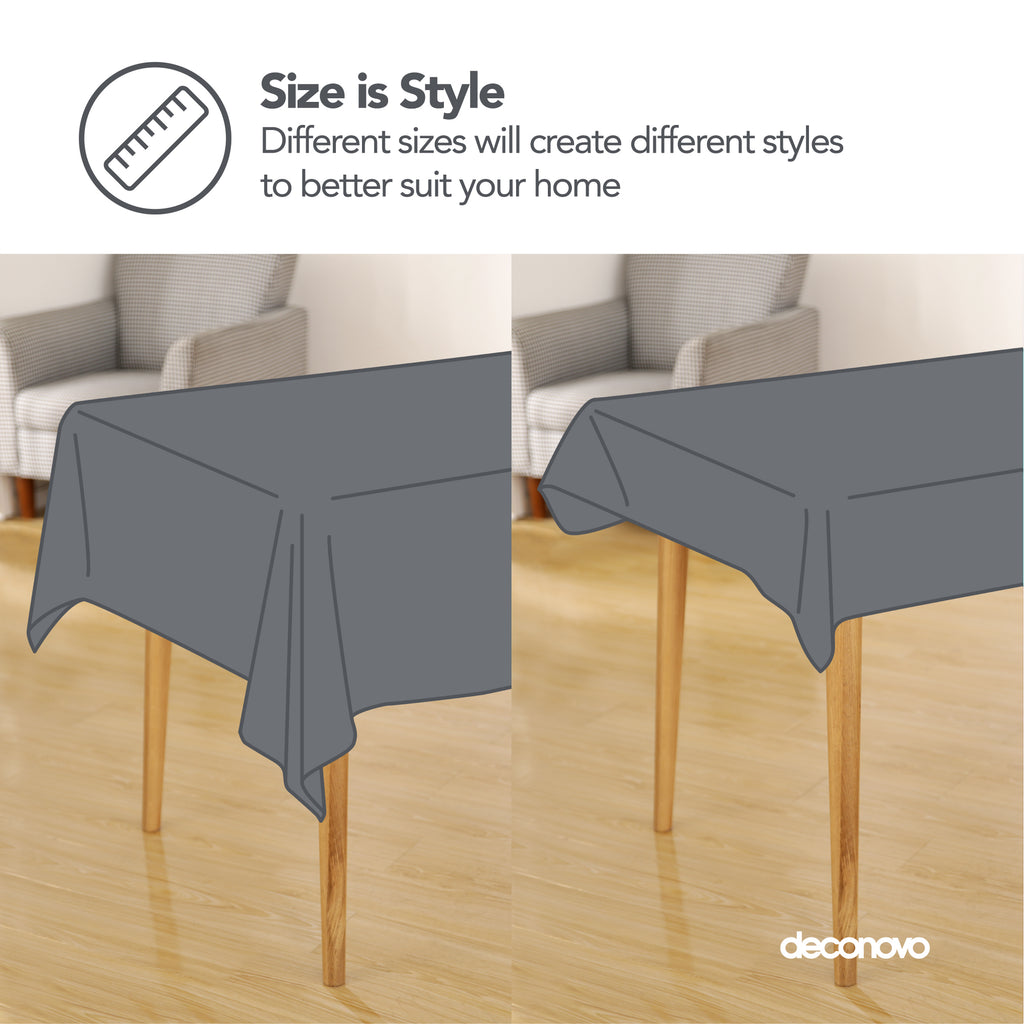 Deconovo Square Tablecloth with Waterproof Finish, Easy-Clean Polyester Table Cover, 54 x 54 Inch, Dark Gray