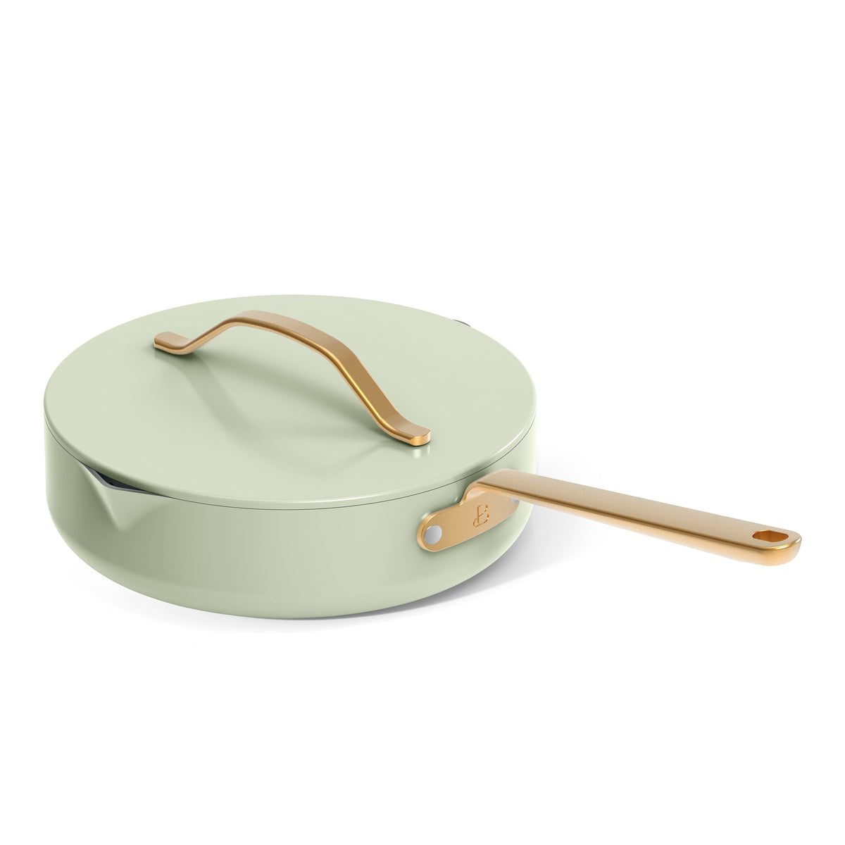 Beautiful 12-Piece Cookware Set, Pots and Pans with Strainer Lids and EverGood Ceramic Nonstick Coating, White Icing by Drew Barrymore