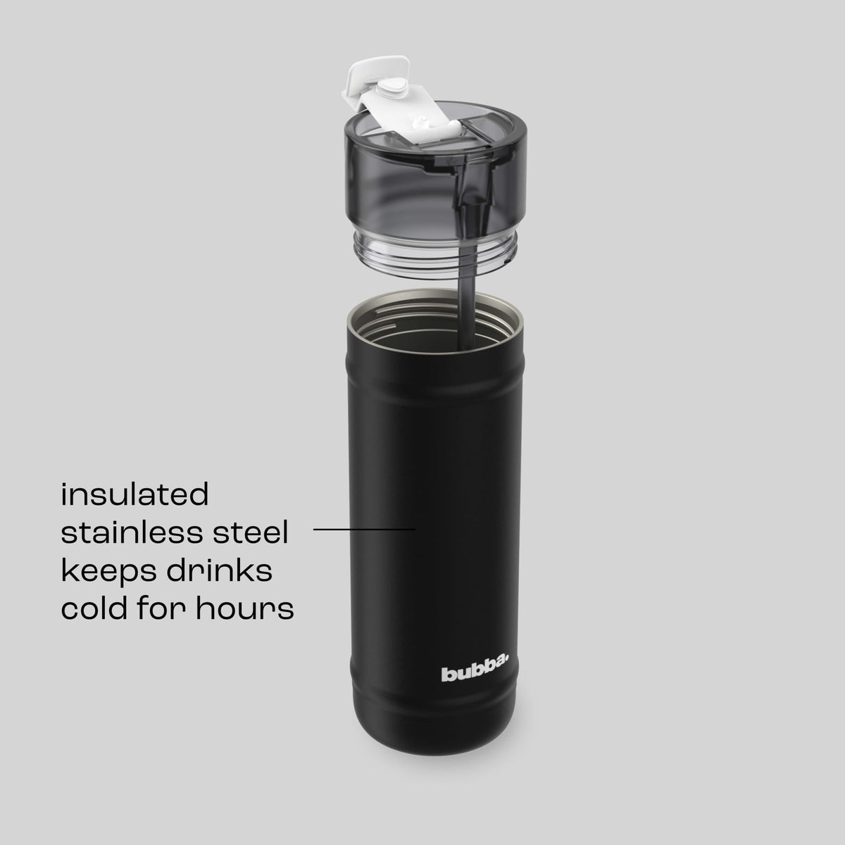 Bubba 32oz DualSip Insulated Stainless Steel Water Bottle with Straw & Sip Lid, Moodbooster Purple/Blue