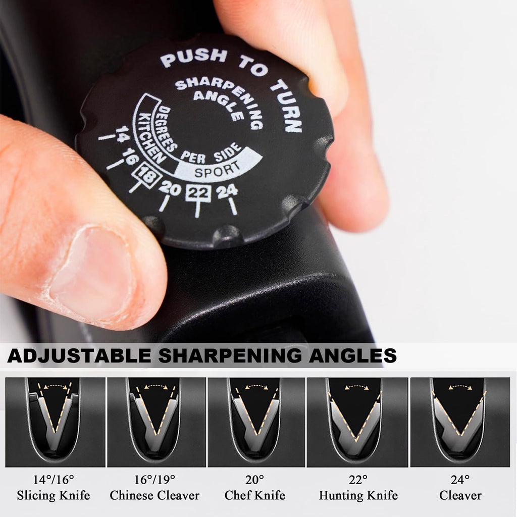 AGCAN 2 Pack Knife Sharpener, 4-Stage Kitchen Knife Sharpeners with Non-slip Base, Knife Sharpening System for Kitchen Knives, Scissors