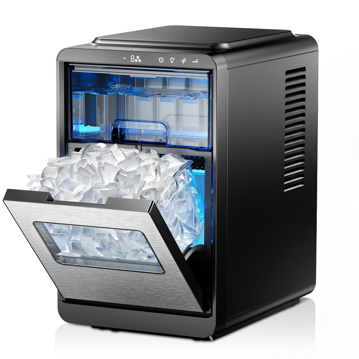 Simzlife Countertop Crescent Ice Maker, 35.9 Lbs/24H, 16 Ice Cubes in 12 Minutes, Deep Cleaning Timer Ice Machine