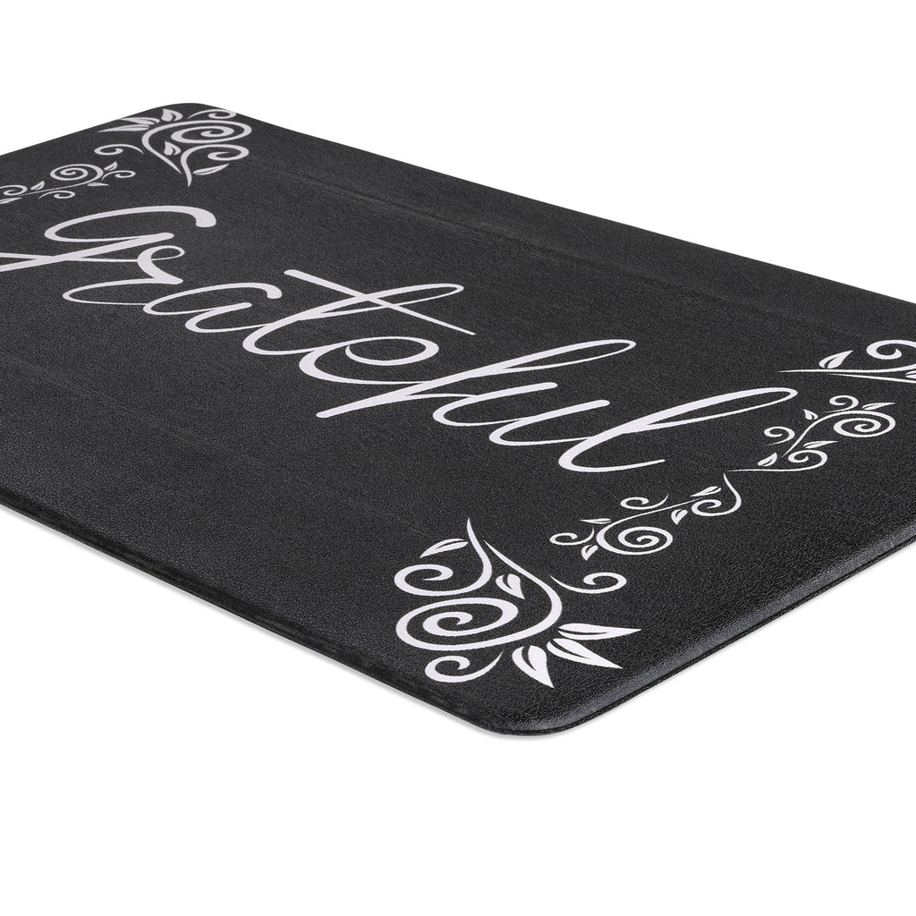 MeyJey Farmhouse Kitchen Rug Set of 2, Non-Slip Anti-Fatigue Waterproof Cushioned Mat for Kitchen, Dining & Laundry Room, 18"x30"+18"x48" Teal/Brown