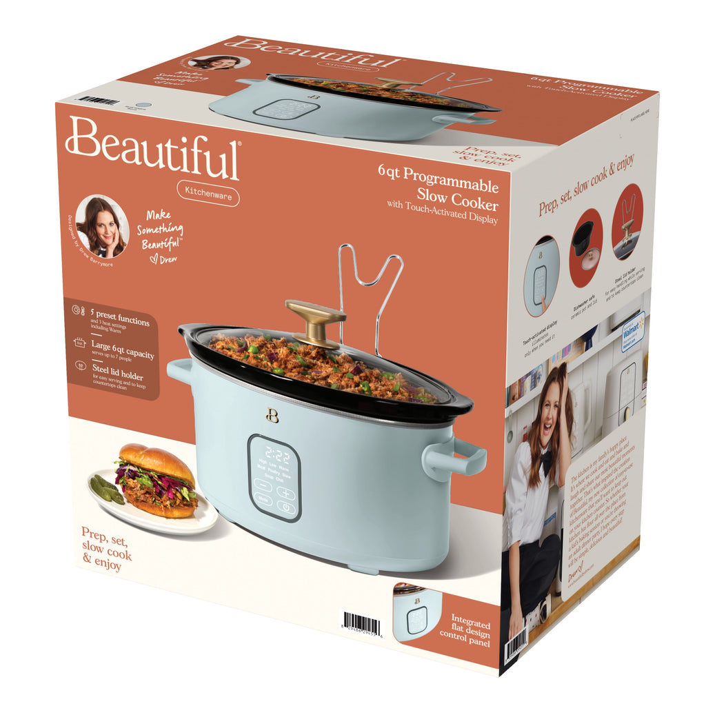 Beautiful 6 Qt Programmable Slow Cooker, Thyme Green by Drew Barrymore